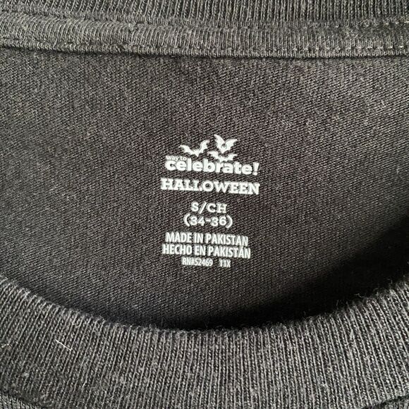 Flaming Skull Biker Tee Shirt Black Short Sleeve Small - Picture 2 of 4